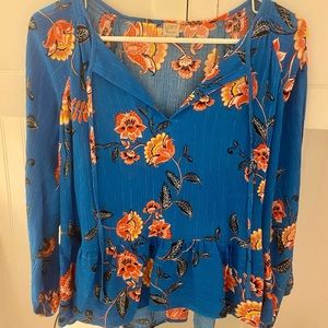 SOLD LOFT Flowy Boho Swing Top Blouse